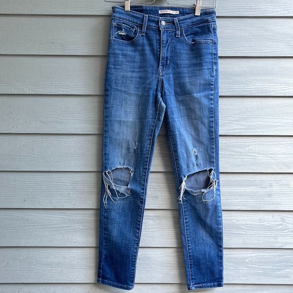 levi’s 721 ankle jeans high rise skinny distressed - Picture 1 of 6